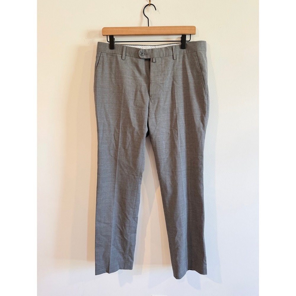 Boggi Milano Mens Grey Stretch Wool Dress Pants Italy Size IT 48 US 32x30